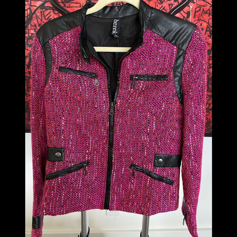 Super cool pink and fake black leather